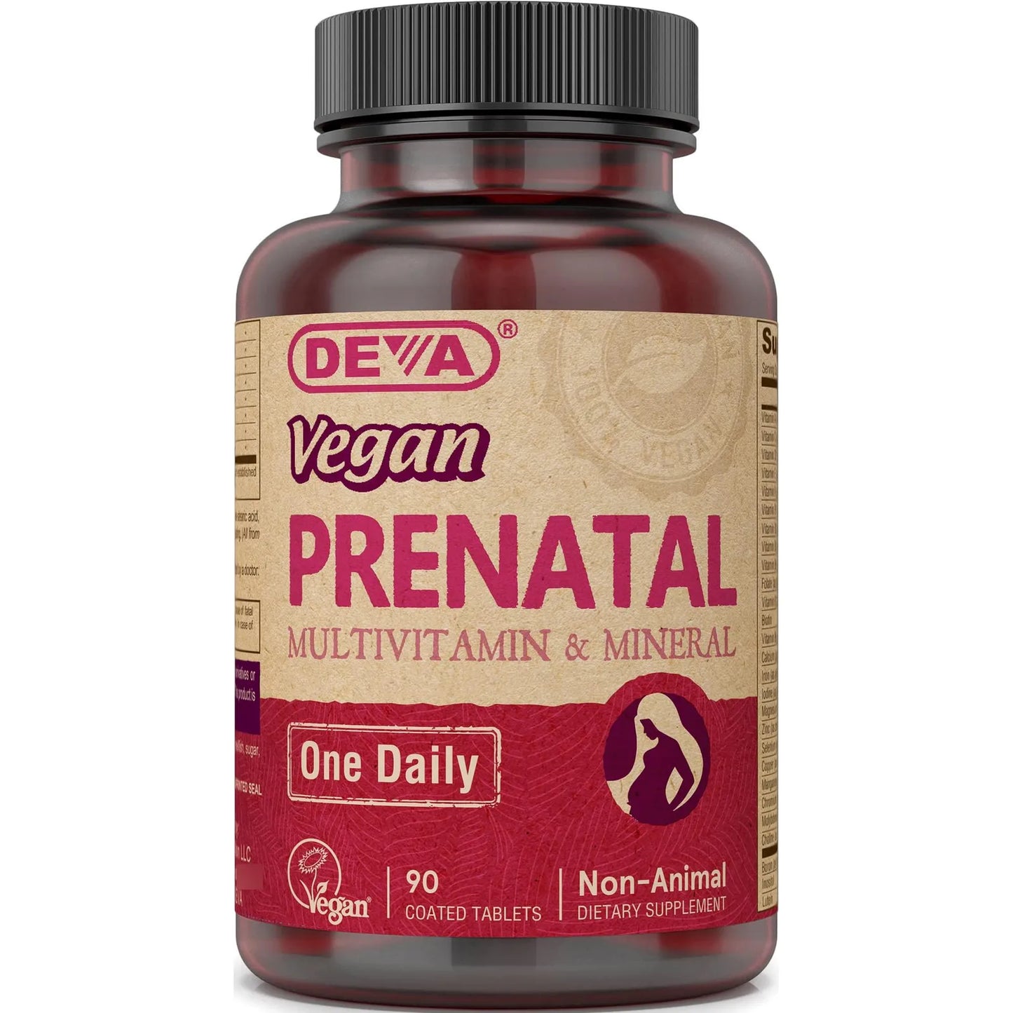 Multivitamínico Prenatal Vegano Con DHA Ácido Fólico Y B12 90 Tabletas