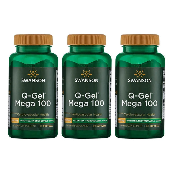 Q-Gel Mega 100 Mg 60 Capsulas Paquete De 3 Energia Y Vitalidad