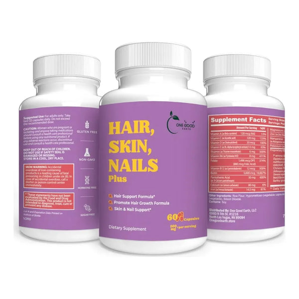 Cápsulas De Biotina 500 Mg Para Cabello Piel Uñas Plus Con Vitaminas