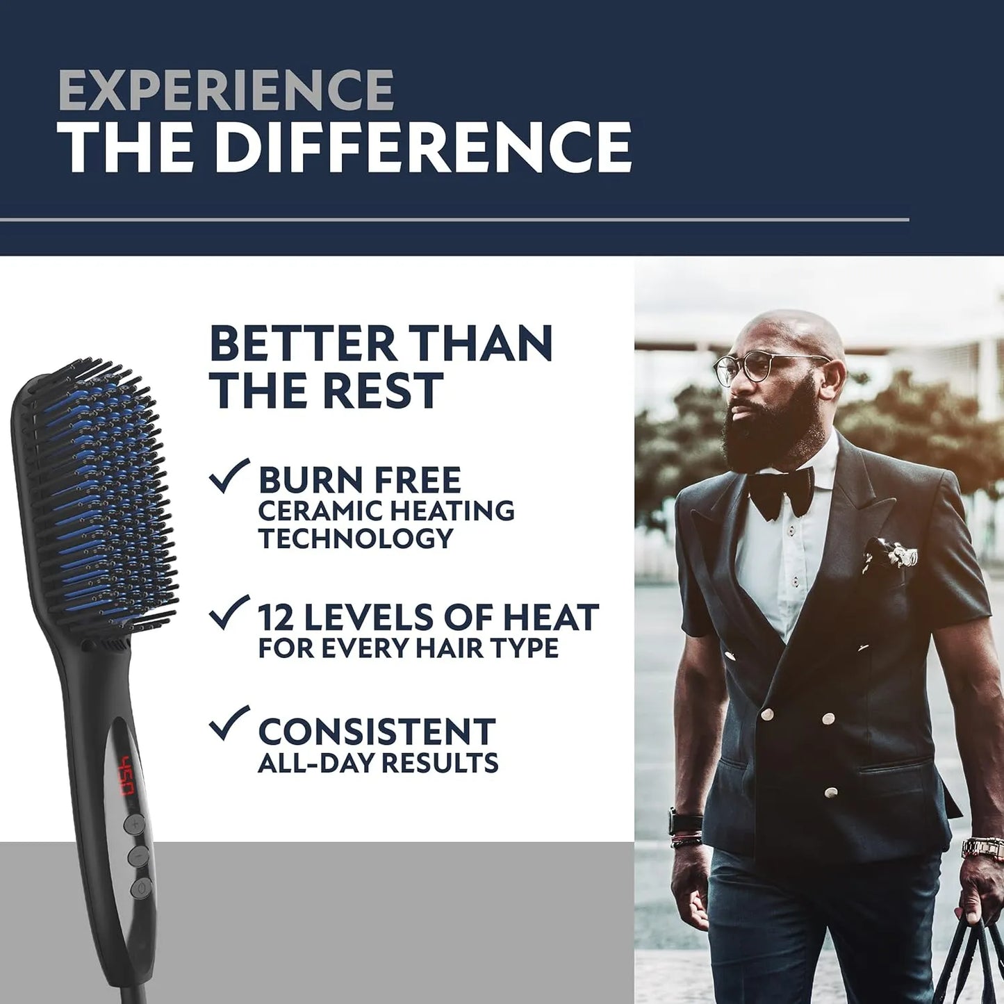 Alisador De Barba Arkam Deluxe Peine Alisador Con Calor Tecnologia Ionica