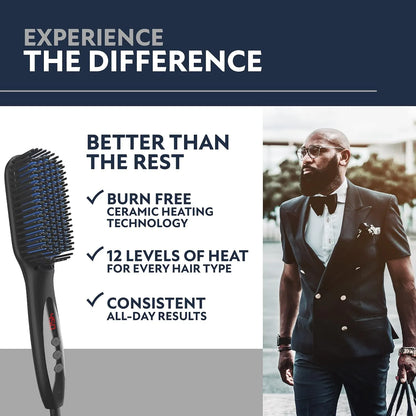 Alisador De Barba Arkam Deluxe Peine Alisador Con Calor Tecnologia Ionica