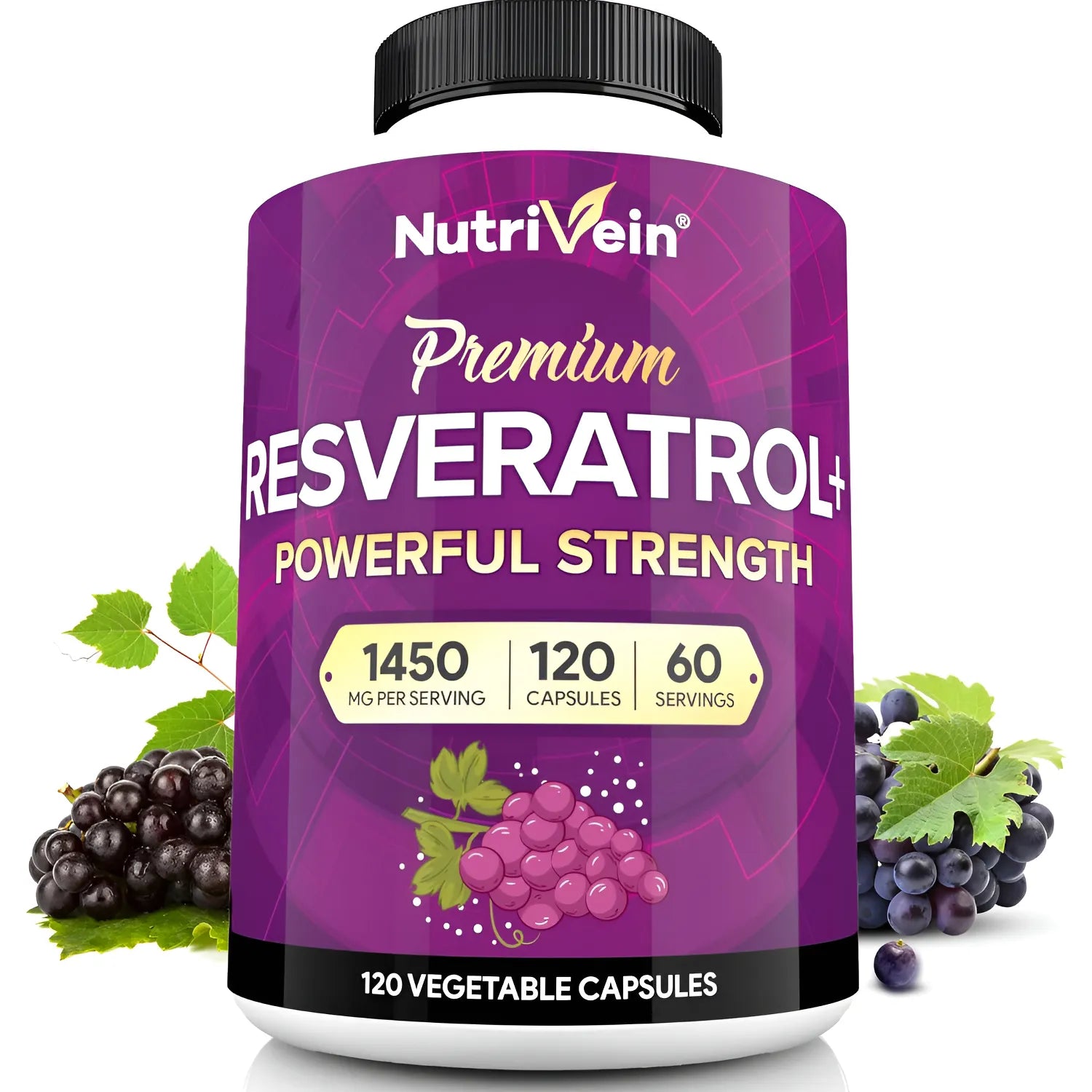 Extracto De Uva Roja Nutrivein Bienestar Diario 120 Cápsulas Sin Sabor - Imagen 1