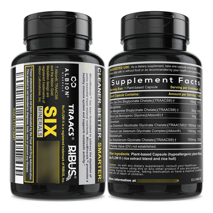 Glicinato De Zinc Multimineral 270 Cápsulas Veganas Con Selenio Y Manganeso
