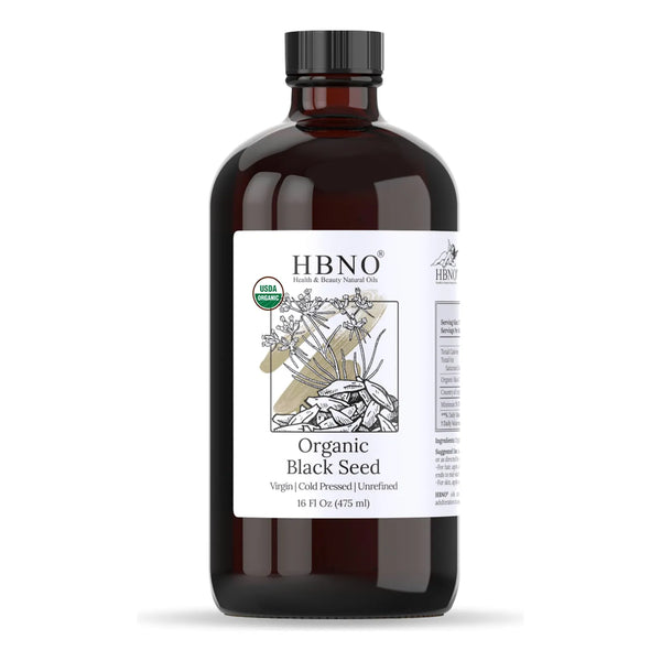 Aceite Organico De Semillas Negras 473 Ml Botella De Vidrio Prensado En Frio Certificado USDA
