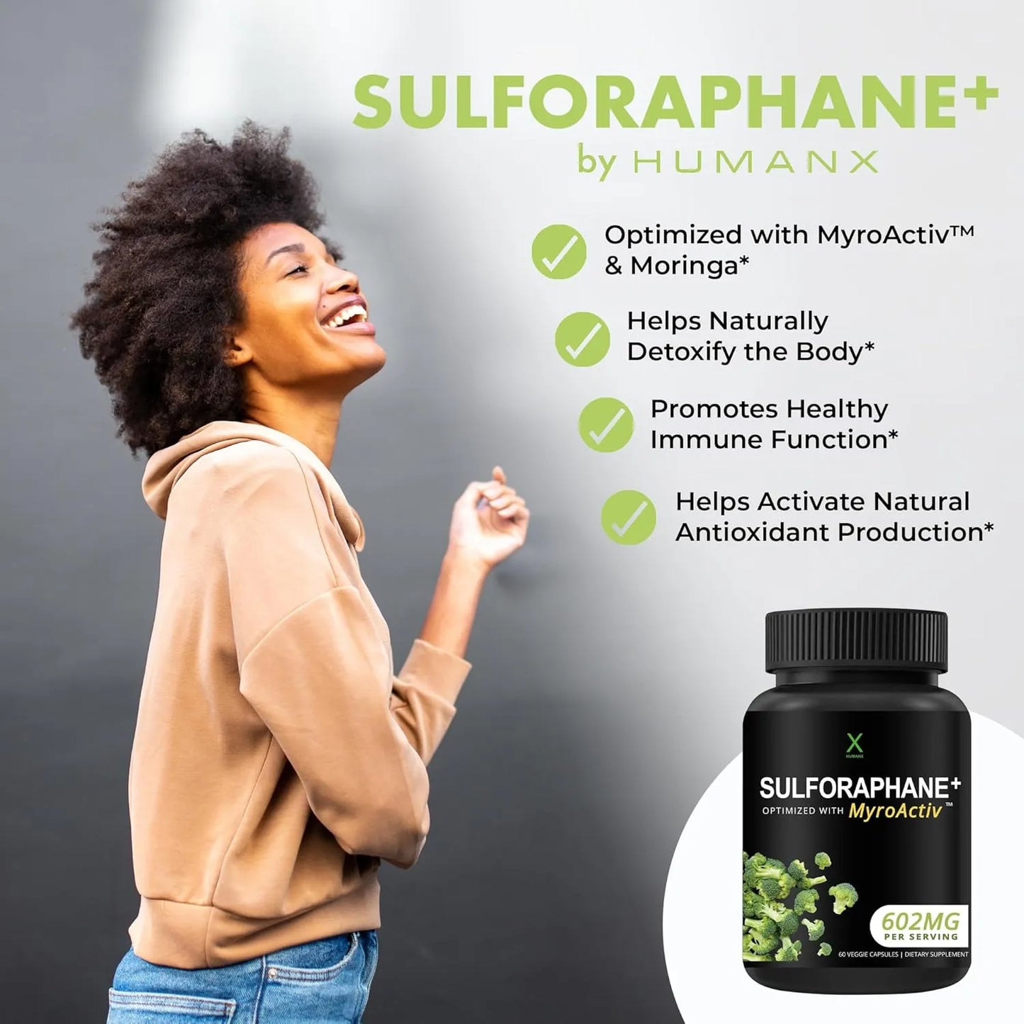 Sulforafano 602Mg Extracto De Semilla De Broccoli Y Moringa Potente Antioxidante Y Desintoxicante