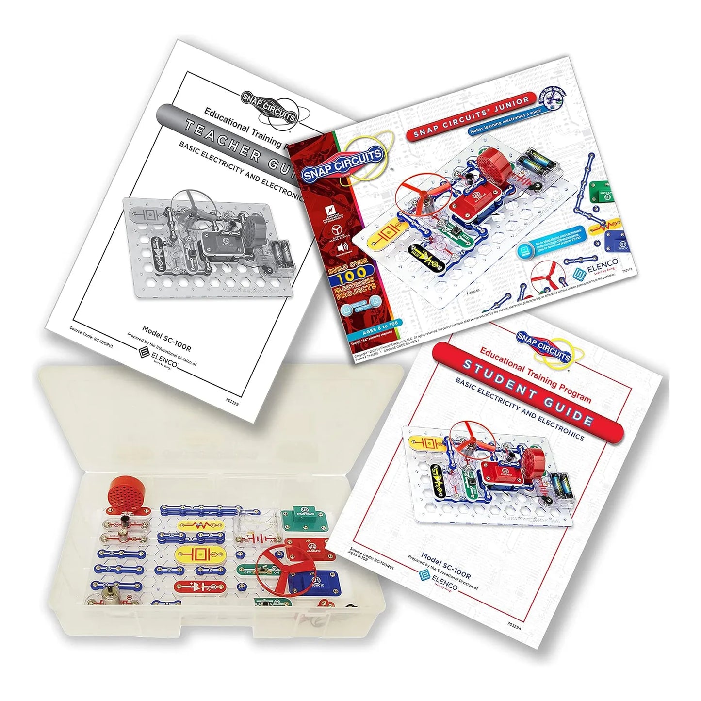 Kit Snap Circuits SC 100 Aprendizaje STEM 100 Proyectos Electronica Sin Soldadura