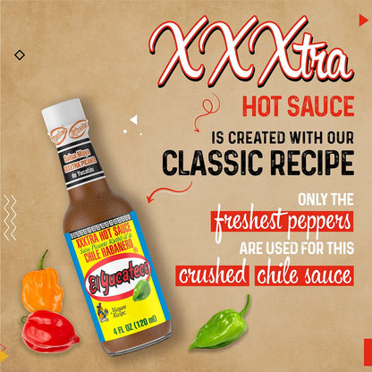 Salsa Habanero XXXtra 4 Onzas Paquete De 6 Sin Gluten Sin Azucar 11250 Scoville