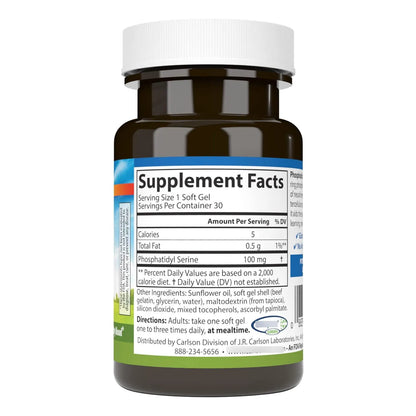 Fosfatidilserina 100 Mg Capsulas Blandas Soporte Cerebral Natural