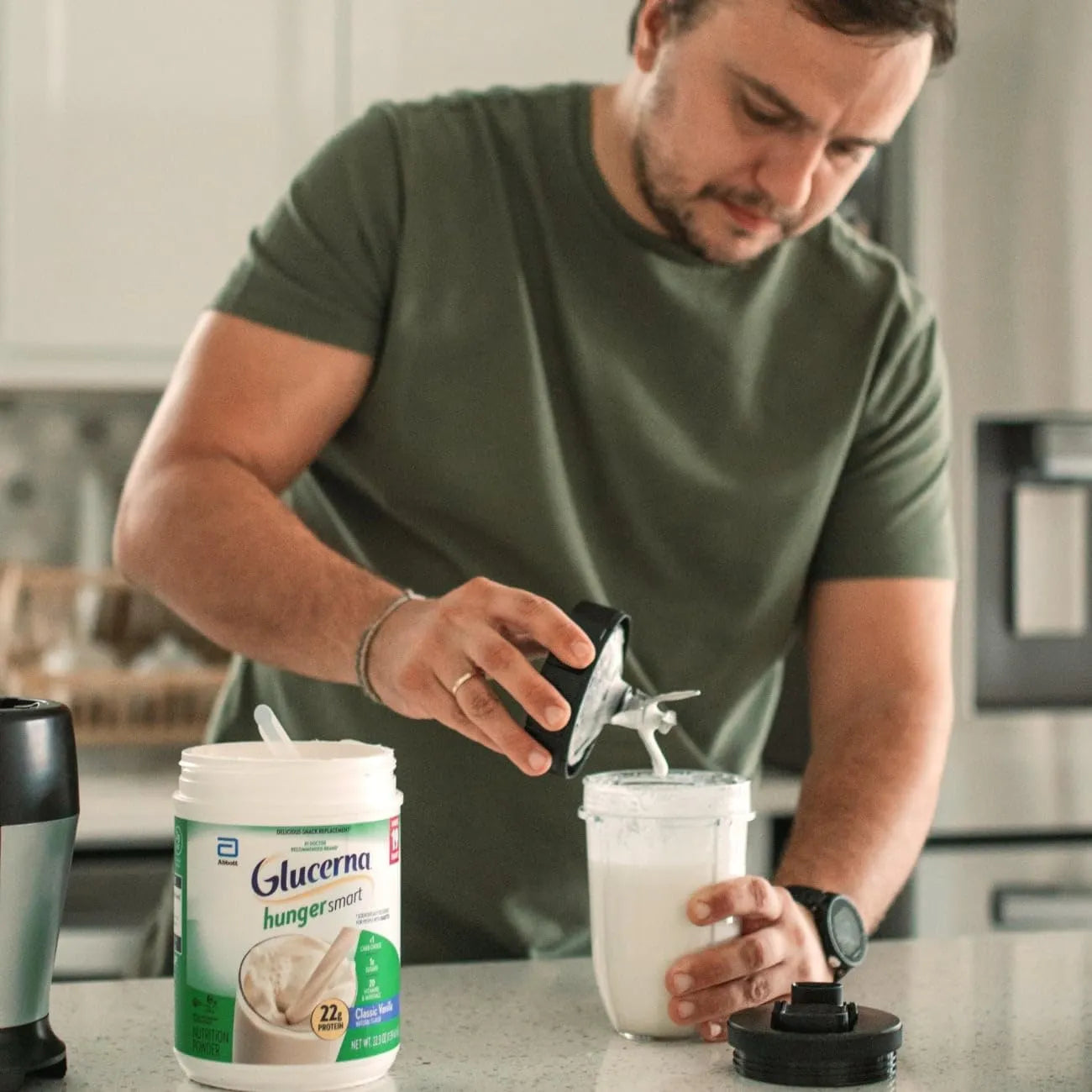 Glucerna Hunger Smart Polvo Nutrición Diabetes Control Azúcar Vainilla 22.3 Onzas