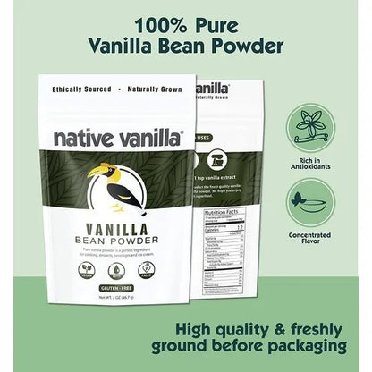 Extracto De Vainilla Native Vanilla Powder 14 Gramos Sabor Auténtico Y Puro