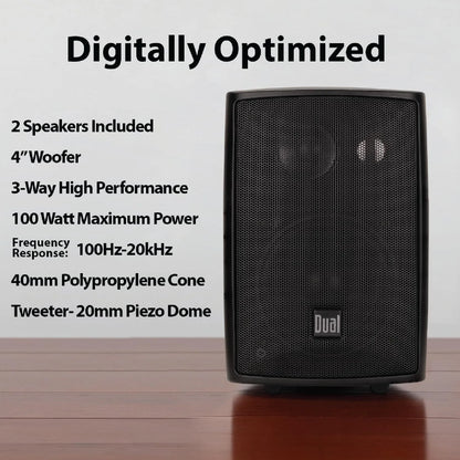 Altavoces Dual Electronics Lu43pb Potencia 100W Uso Interior Exterior