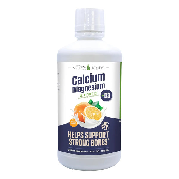 Suplemento Liquido De Calcio Y Magnesio Sabor Vainilla Naranja 946 Ml Para Huesos Fuertes