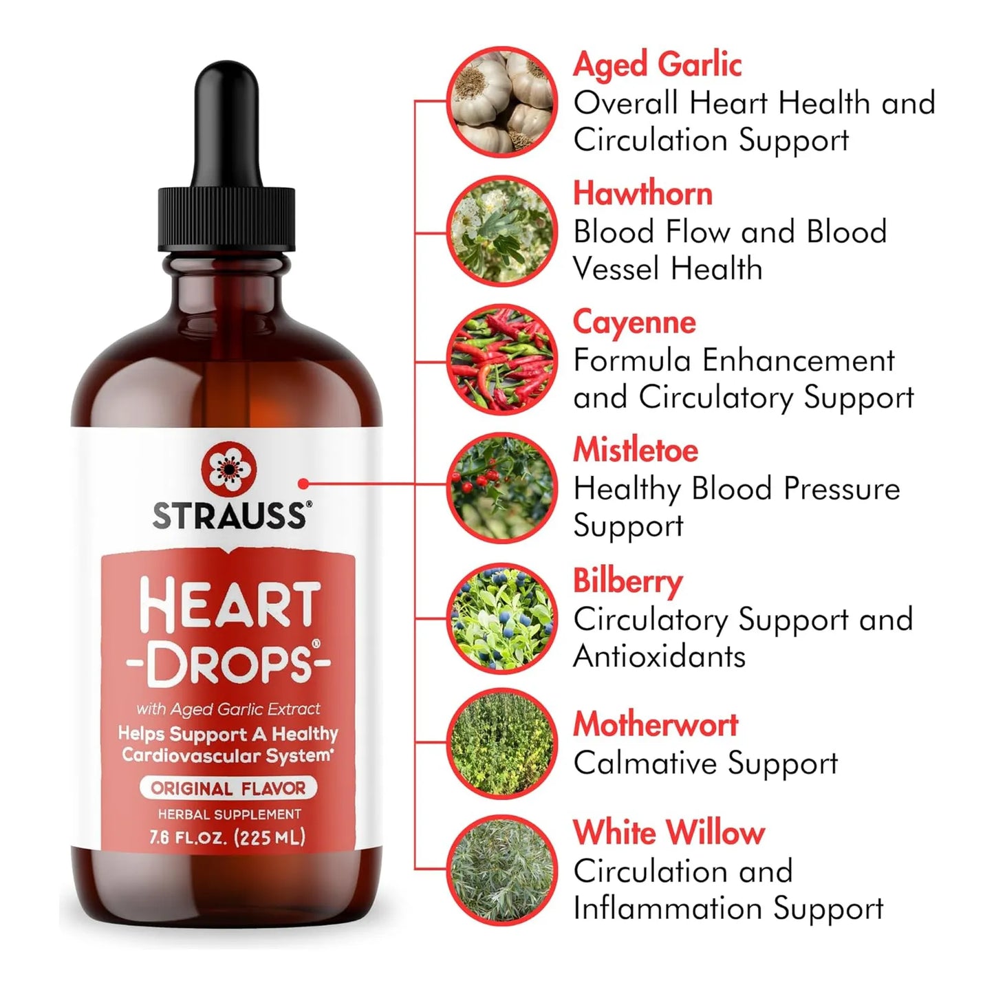 Gotas Naturales Para La Salud Del Corazón Con Muérdago Y Extracto De Ajo Añejo Vegano Sin OMG