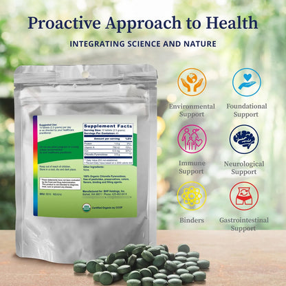 Chlorella Pyrenoidosa Orgánica Pared Celular Agrietada Superalimento Nutracéutico