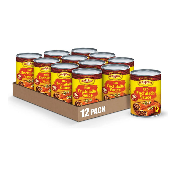 Salsa Enchilada Roja Caliente 10 Onzas Paquete De 12 Latas Auténtico Sabor Picante