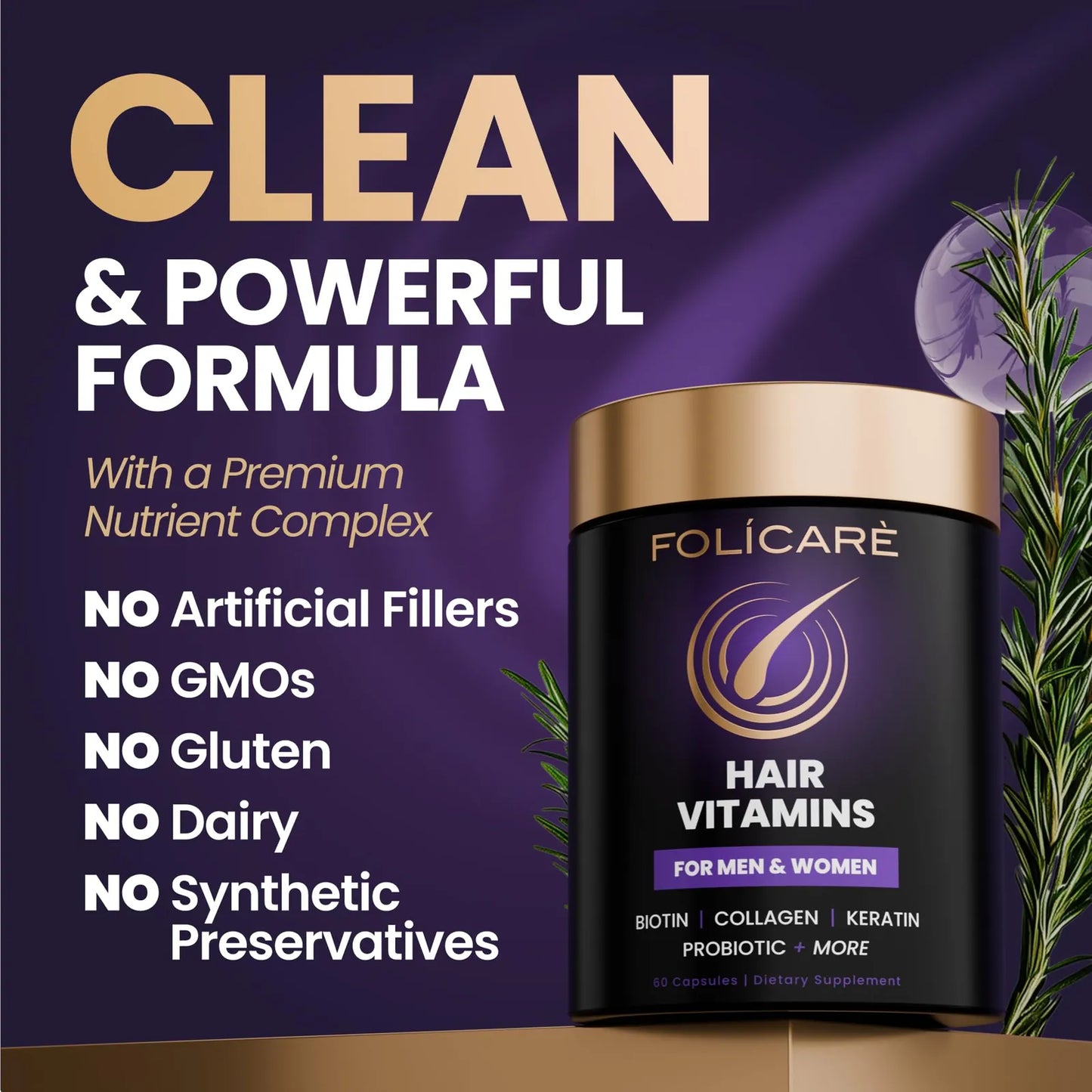 Vitaminas Cabello Piel Uñas Con Biotina Colágeno Queratina Probióticos