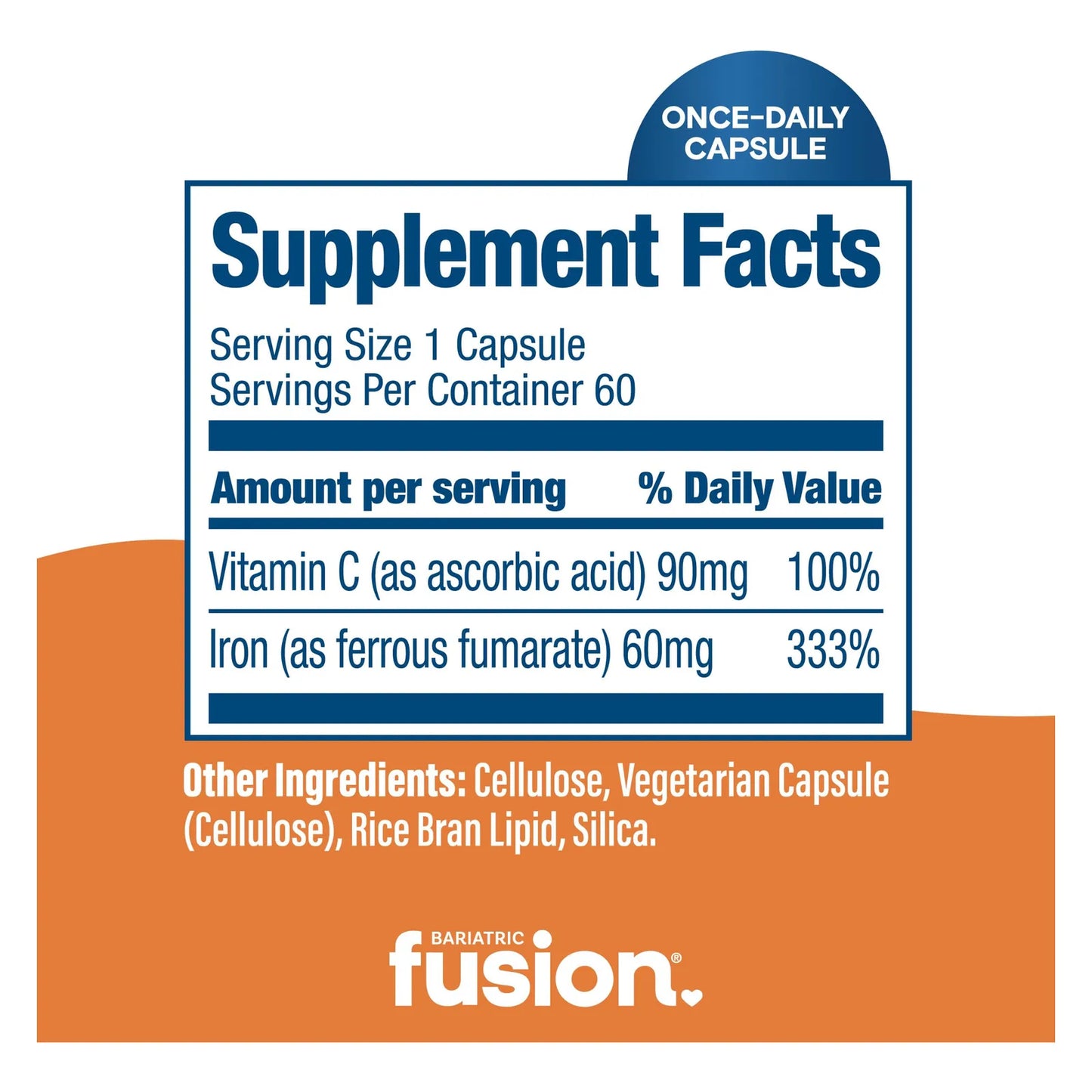 Suplemento De Hierro 60 Mg Con Vitamina C Capsulas Faciles De Tragar Sin Alergenos