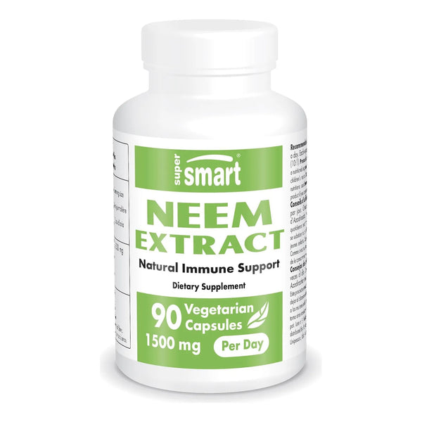 Extracto De Neem 1500 Mg Cápsulas Vegetarianas Supersmart Sin OMG Ni Gluten