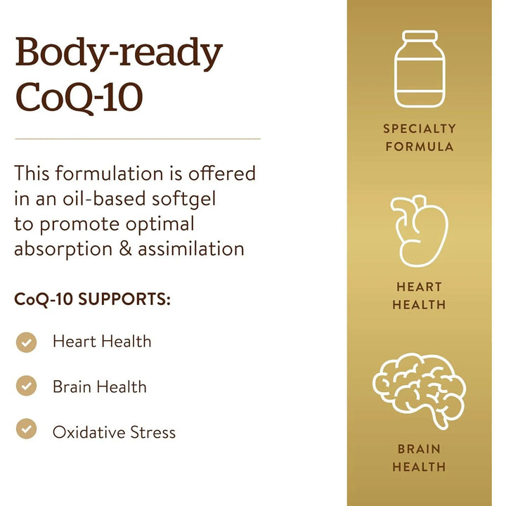 Coenzima Q10 200 Mg Solgar Apoyo Diario 60 Cápsulas - Imagen 4