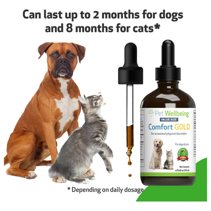 Comfort Gold Suplemento Natural Para Perros Y Gatos Alivia Malestar Y Ansiedad