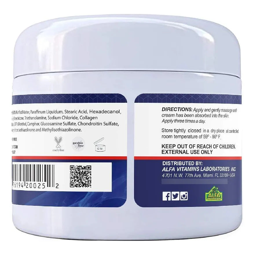 Crema De Glucosamina Condroitina MSM Y Colágeno Alivia Dolores Articulares Y Musculares