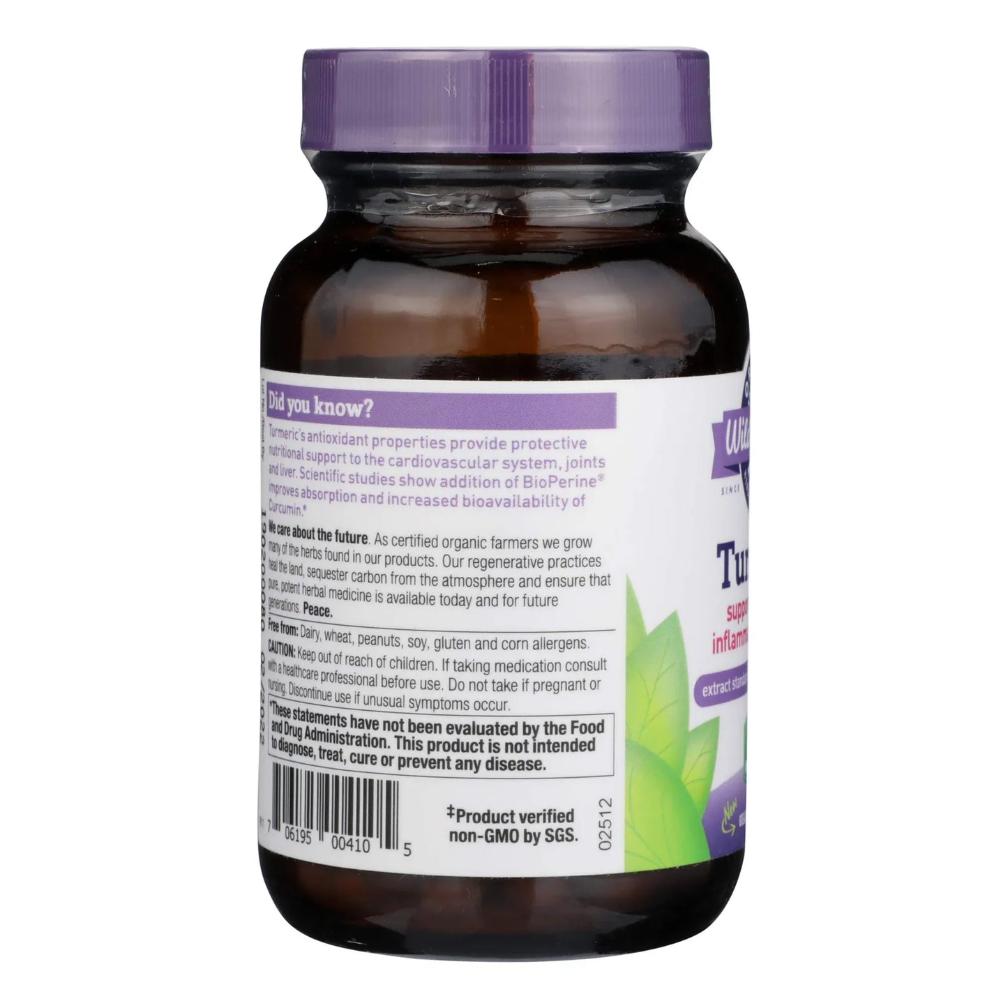 Capsulas De Cúrcuma Silvestre 60 Unidades Natural Sin Gluten Y Omg