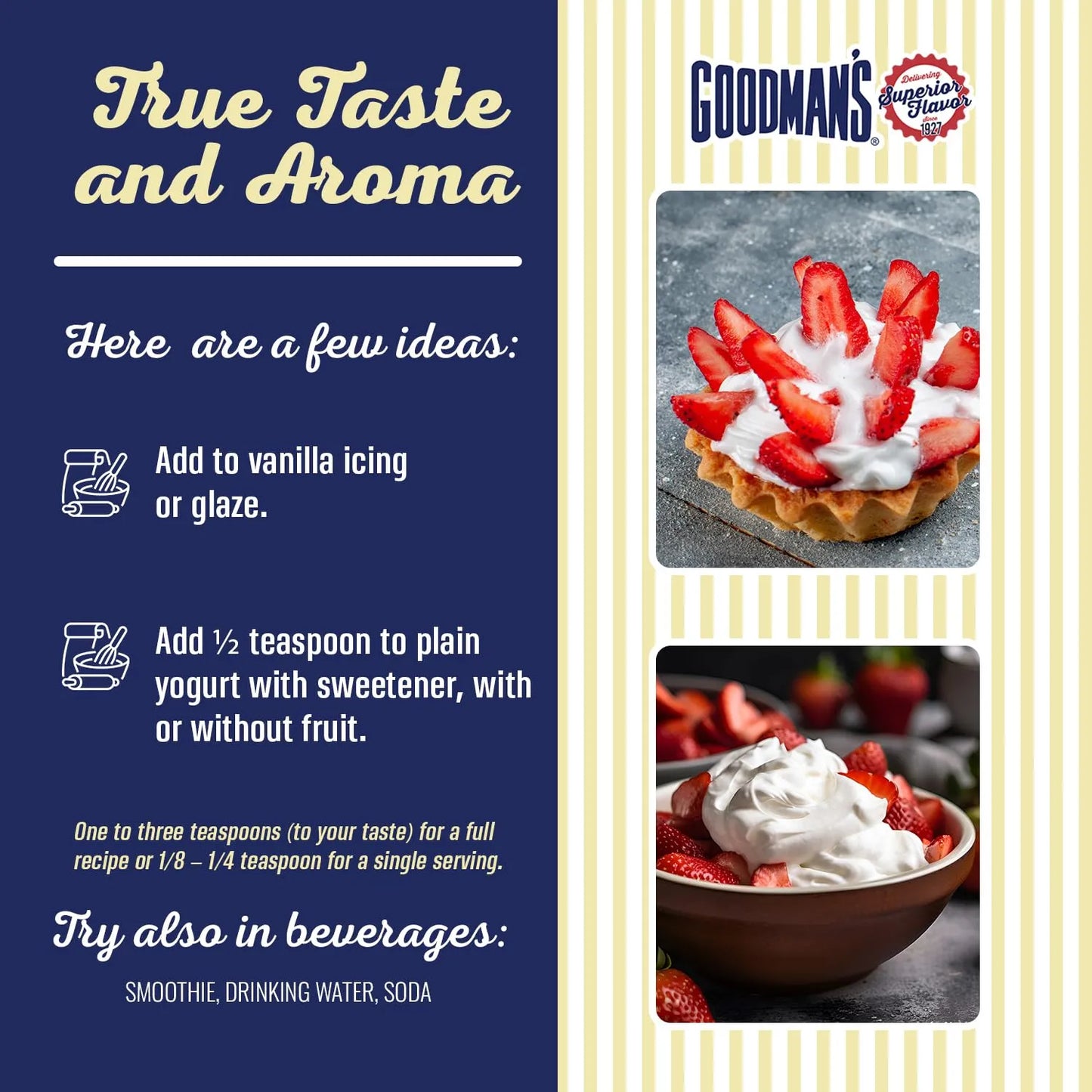 Extracto Natural De Fresa Goodmans Bajo En Calorias Y Sin Gluten