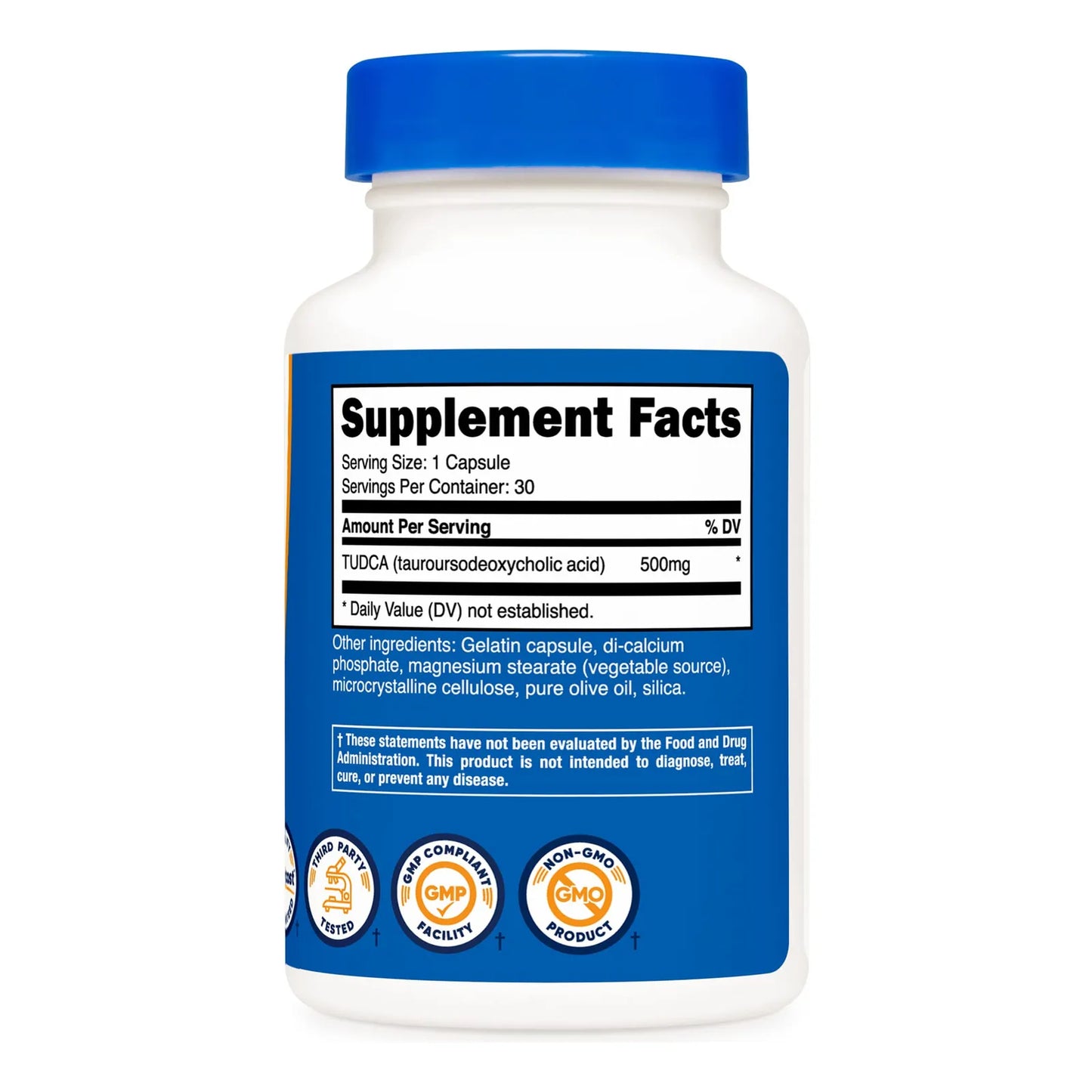 Capsulas De Acido Tauroursodeoxicolico 500 Mg Tudca Premium Sin Gluten 30 Unidades
