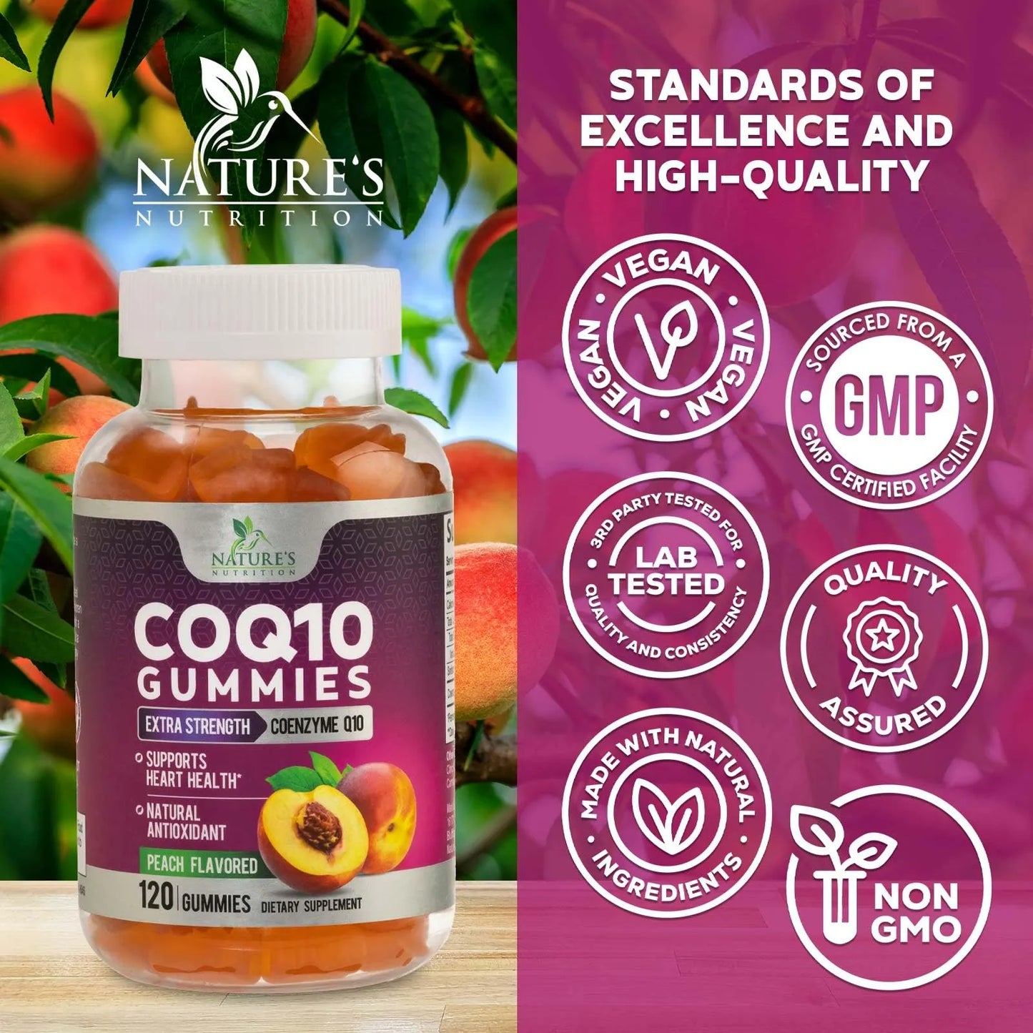 Gomitas CoQ10 100 Mg Antioxidantes Salud Cardíaca Y Energía 120 Unidades