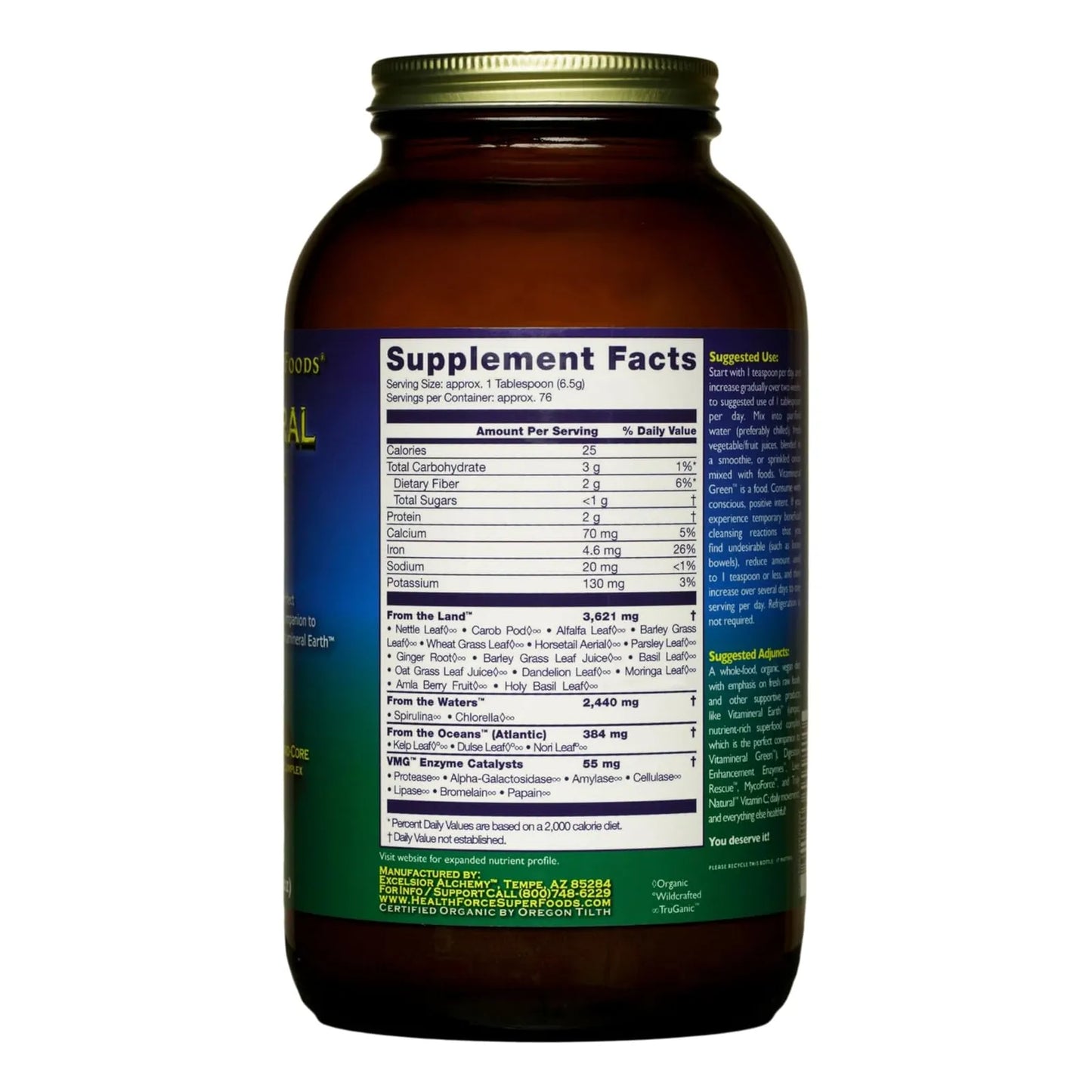 Vitamineral Green Polvo Superalimento Apoyo Inmunologico Y Tiroides 1764 Oz