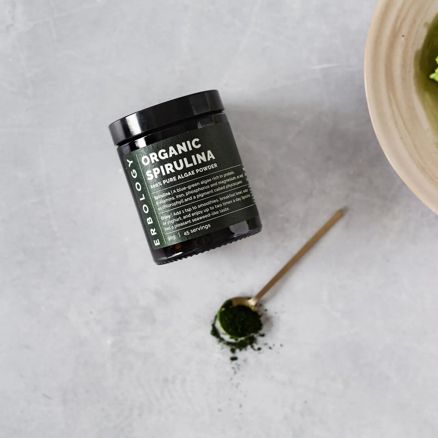Polvo De Espirulina Orgánica 90g 45 Porciones Energía Inmunidad Vegano