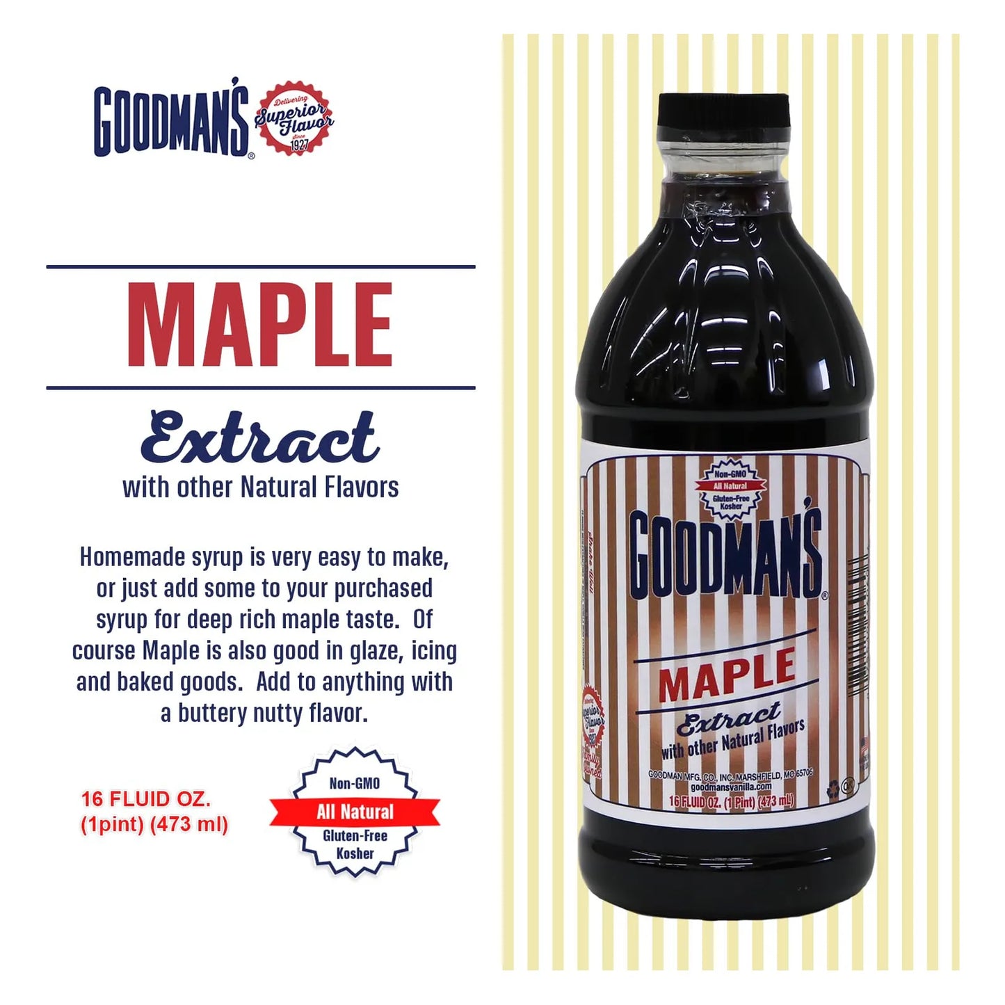 Extracto De Arce Natural Goodman's Bajo En Carbohidratos Y Calorías Aroma Profundo