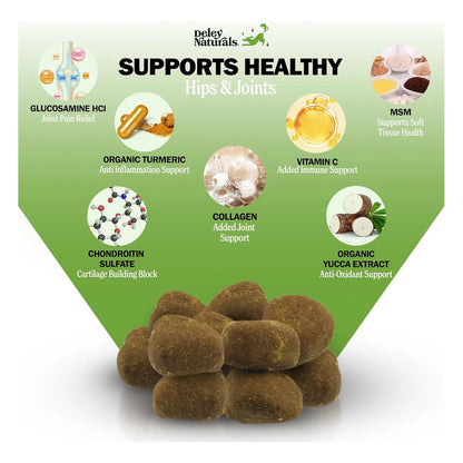 Masticables Suaves Para Perro Apoyo Cadera Articulaciones Alivio Dolor 120 Unidades
