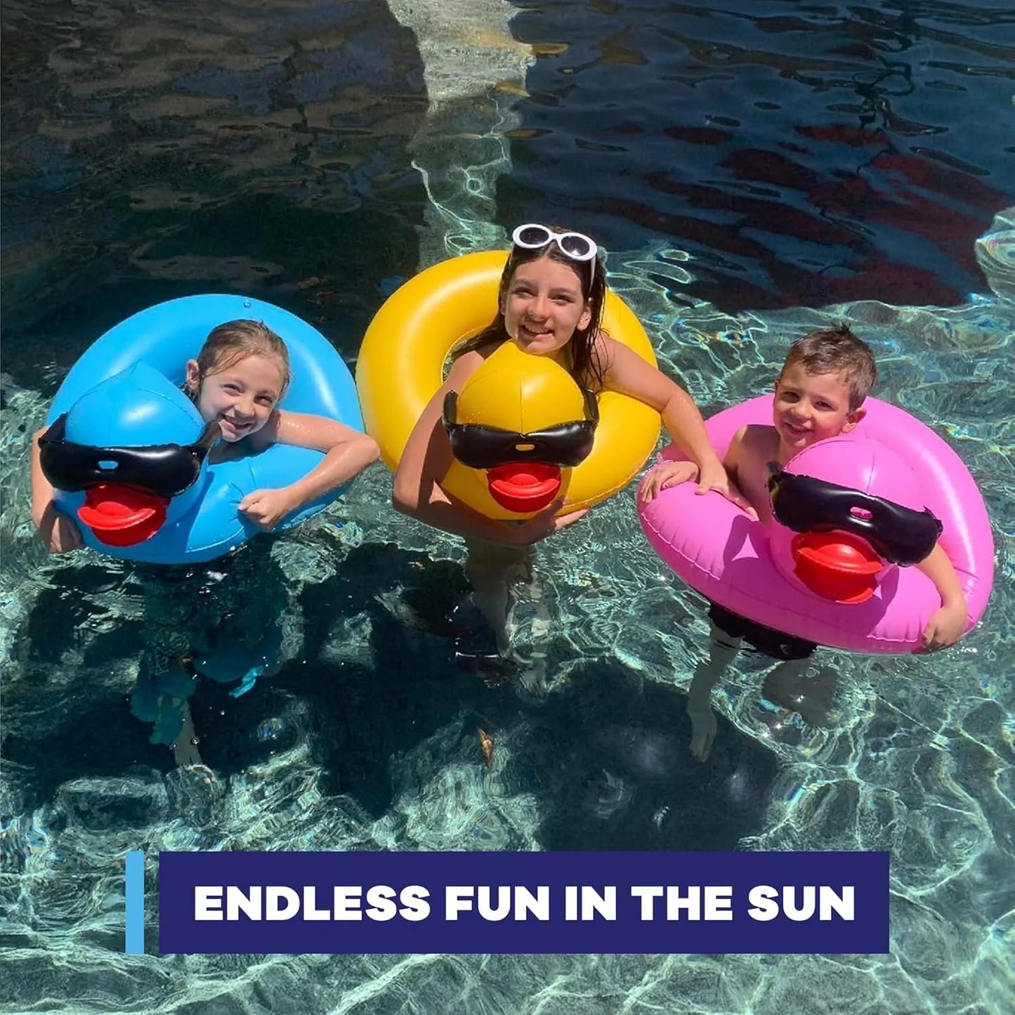 Anillo Infantil Derby Duck Flotador Inflable Para Piscina Y Playa Pack De 3