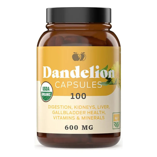 Capsulas De Raiz De Diente De Leon Organica 530 Mg 100 Unidades Suplemento Herbario