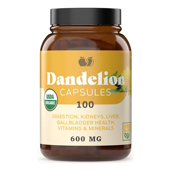 Capsulas De Raiz De Diente De Leon Organica 530 Mg 100 Unidades Suplemento Herbario