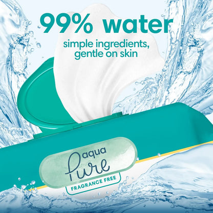 Toallitas Pampers Aqua Pure 896 Unidades Hipoalergénicas Sin Perfume