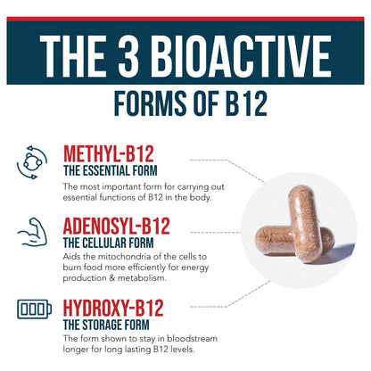Vitamina B12 1000 Mcg Trifasica Con Metilfolato Energia Y Metabolismo