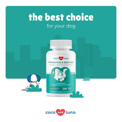 Probióticos Masticables Para Perros 120 Tabletas Soporte Digestivo E Inmunológico