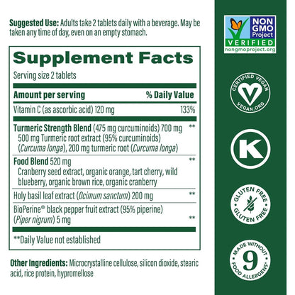 Suplemento De Cúrcuma Turmeric Strength Con Bioperine Y Vitamina C 30 Cápsulas