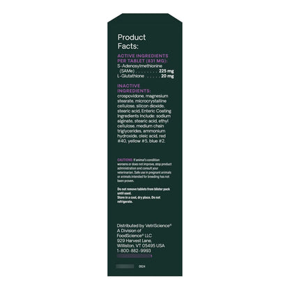 SAMe Tabletas Salud Hepática 225 Mg Para Perros Y Gatos Soporte Hepático Y Cognitivo