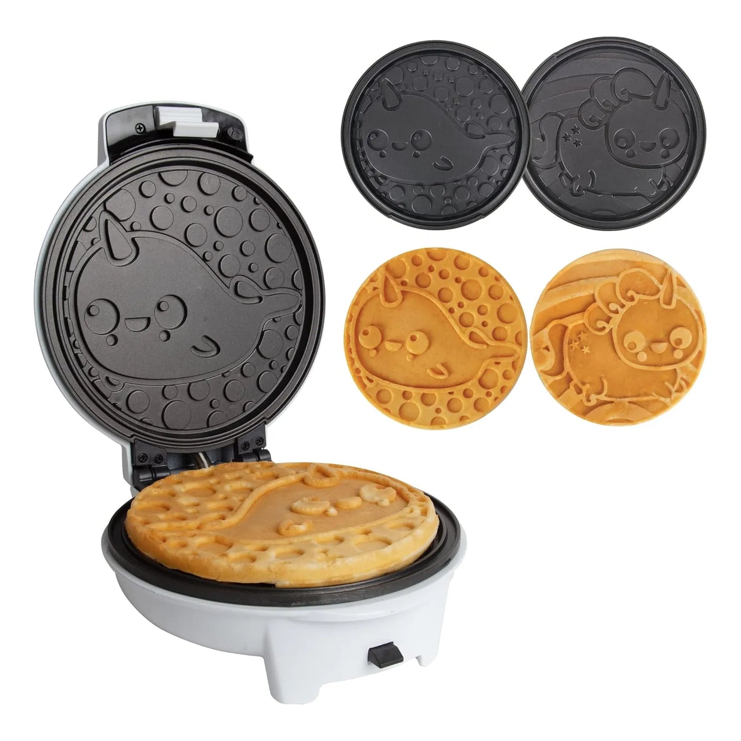 Maquina Waffles 2 Figuras Intercambiables Unicornio Narval Desayuno Divertido