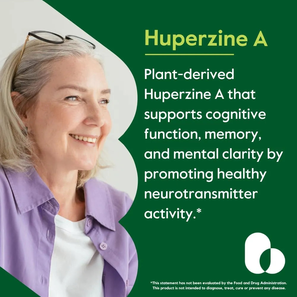 Huperzina A 200 Mcg De Huperzia Serrata Natural 120 Capsulas Vegano Sin Gluten