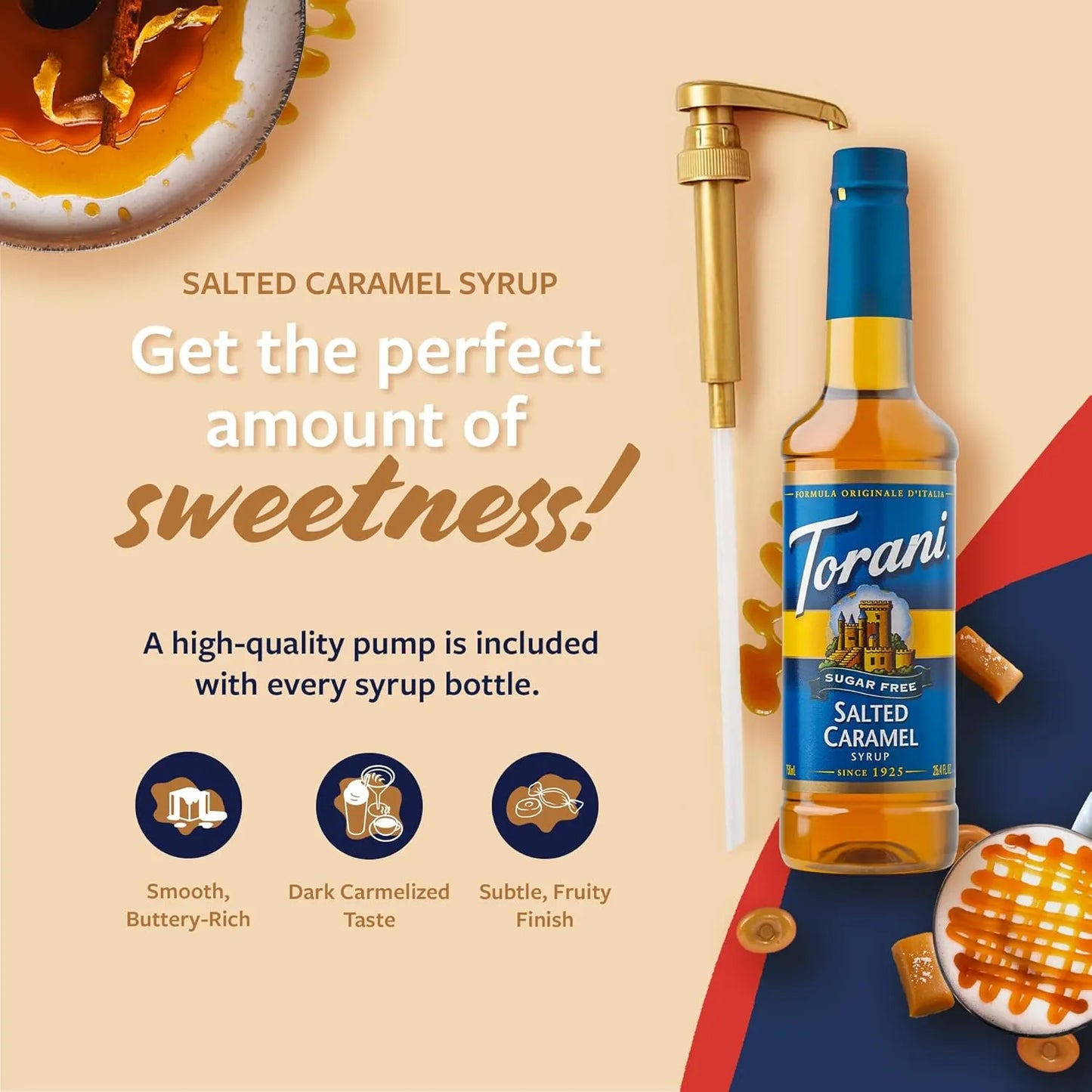 Sirope Caramelo Salado Sin Azúcar Para Bebidas 750 Ml Cero C