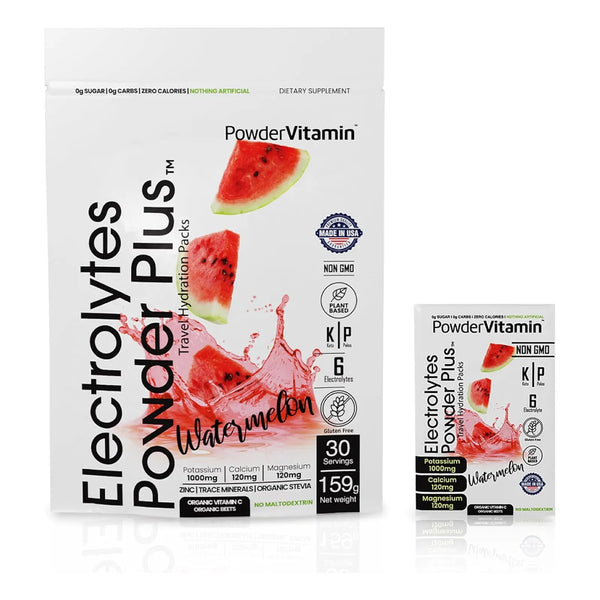 Electrolitos En Polvo Keto Sabor Sandia 1000 Mg Potasio 120 Mg Magnesio Sin Azucar