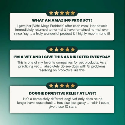 Mega Probiotic Para Perros Y Gatos 120 Capsulas VetriScience Laboratories Suplemento Digestivo