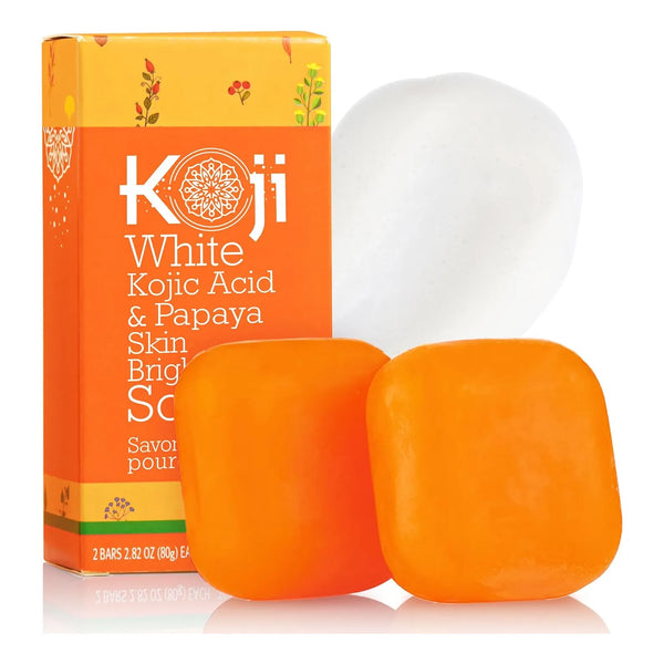 Jabon Aclarante Koji White Acido Kojic Y Papaya Elimina Manchas Y Acne 2 Barras
