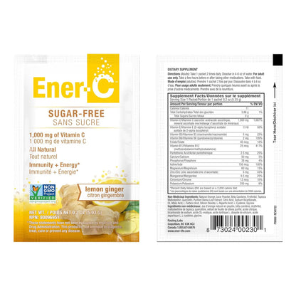 Mezcla Multivitaminica Limon Jengibre 1000 Mg Vitamina C Electrolitos Ener C 60 Unidades