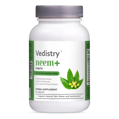 Tabletas De Neem 1100 Mg Con Extracto De Pimienta Larga 60 U Vegano