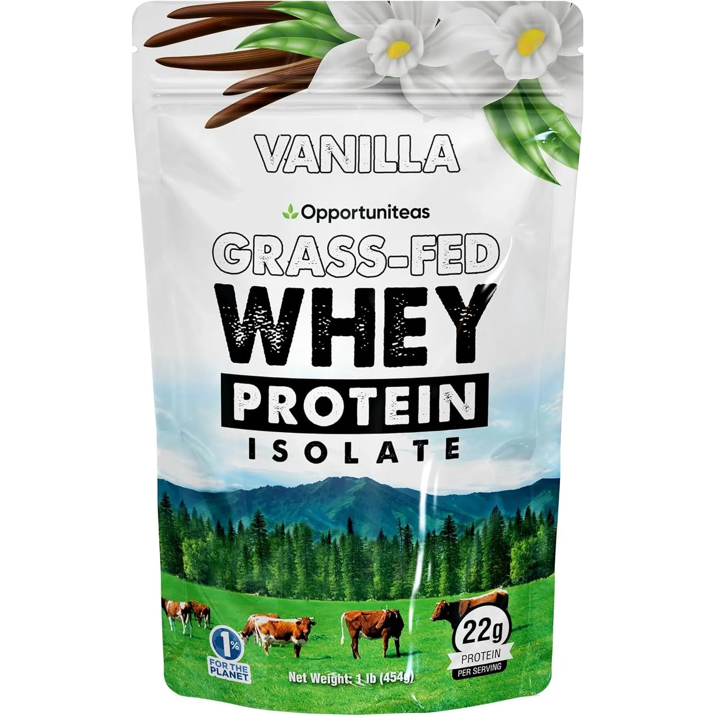 Proteina De Suero Sabor Vainilla Alimentada Con Pasto 454 Gr Calidad Premium Sin OMG